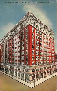 Postcard Ohio OH Cincinnati Provident Savings Bank & Trust Linen 1940s - Picture 1 of 1