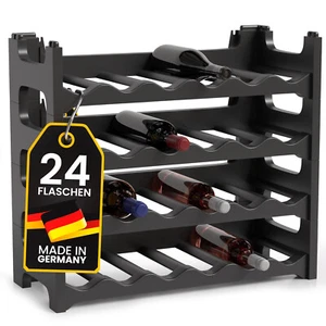 Flaschenregal Weinregal stapelbar 24 Flaschen Flaschenständer Kunststoff Wein - Bild 1 von 5