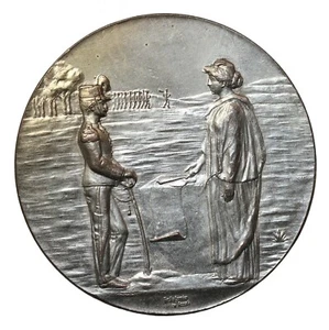 1904 Buenos Aires Argentina Infantry Barracks Silvered Bronze Medal Ballagamba - Picture 1 of 2