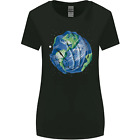 Earth Hands Climate Change Environment Damen-T-Shirt breiter geschnitten