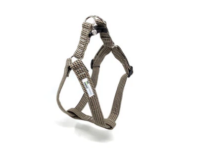 THE ECO DOG DESIGN COMPANY Brown Houndstooth Adjustable Dog Harness