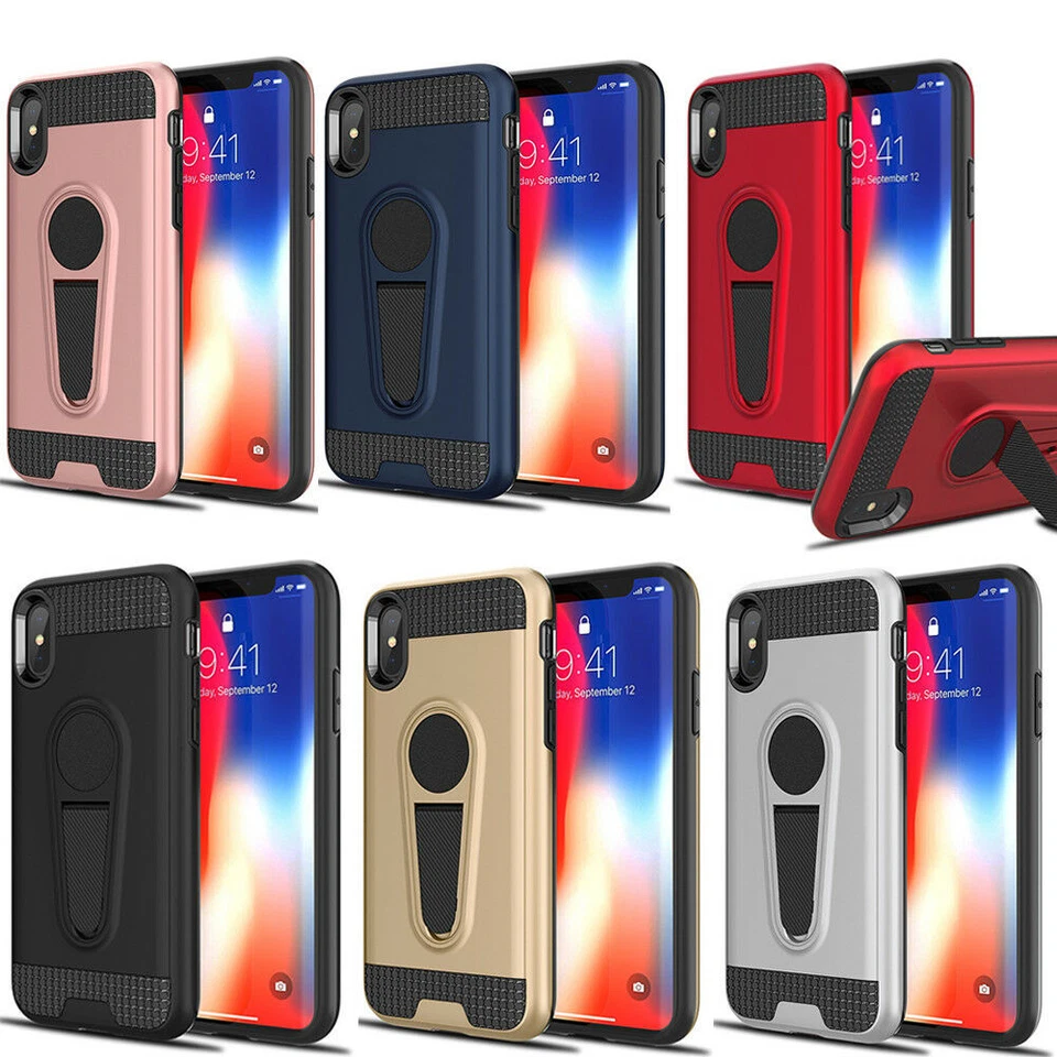 For  iPhone 7/8/X/XS Max/XR  Shockproof Armor Magnetic Case W/Holder Case  COVER - Image 1 of 4