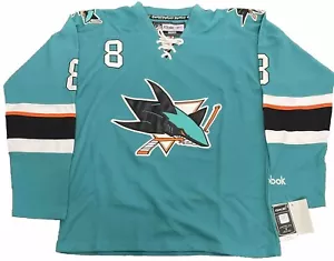 Nueva con etiquetas Camiseta deportiva vintage auténtica de Reebok CCM tiburones de San José NHL Pavelski #8 - Imagen 1 de 13