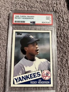 1985 Topps Traded #49T Rickey Henderson PSA 9 Mint New York Yankees New Case