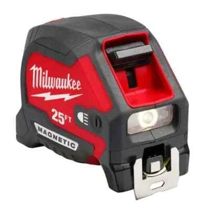 Milwaukee 48-22-0428 25ft Magnetic Tape Measure w/ Rechargeable LED Light - Picture 1 of 2