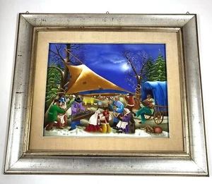 Pintura en vidrio reverso Laszlo Farkas - 30" escena popular húngara firmada con certificado de autenticidad - Imagen 1 de 9