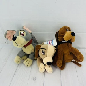 Disney Store Mini Bean Bag Plush Lady & The Tramp Trusty 7" Dogs 3pc Lot - Picture 1 of 8
