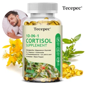 Suplemento de cortisol 10 en 1 para mujeres y hombres, equilibrio de estado de ánimo, alivio de estrés - Imagen 1 de 13