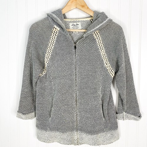 OFF WHITE Felpa con cappuccio Lucky Lotus tessuto medio grigio avorio giacca abbigliamento attivo yoga marca fortunata