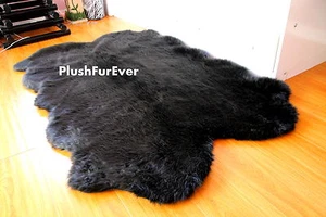 Alfombra grande de piel de oveja 84" cabaña primitiva lujosa alfombra de piel sintética EE. UU. - Imagen 1 de 2