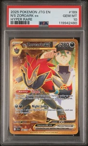 Pokemon Juego de Cartas Coleccionables Journey Together N's Zoroark EX Oro Hiper Raro Tarjeta 189/159 PSA 10 - Imagen 1 de 2