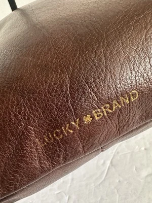 Lucky Brand Vintage Brown Pebbled Leather Shoulder Crossbody Hobo Bag Boho Purse - Image 1 of 4