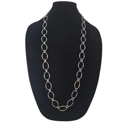 RLM Robert Lee Morris 10 Looks In 1 Oval Link Sterling Necklace Belt 36" - Image 1 of 4