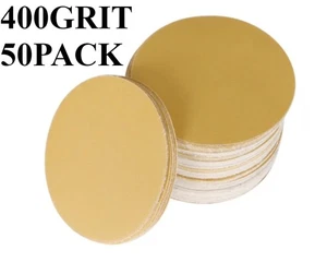50 piezas 125 mm 5 pulgadas papel de lija dorado sin agujero gancho y bucle agarre discos de lijado grano 400 - Imagen 1 de 7
