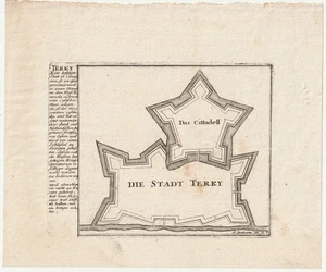 c1720 Tarki / Targhu Machatschkala Dagestan Kaukasus Kupferstich-Plan Bodenehr - Imagen 1 de 1