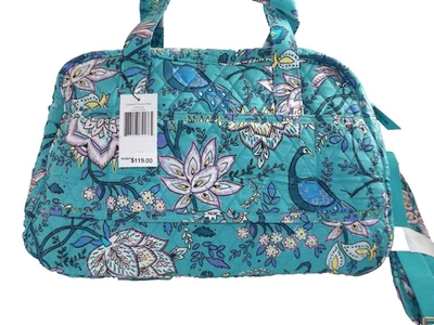 Bolso de Viaje Compacto de Fin de Semana VERA BRADLEY - Pavo Real Jardín Turquesa - Nuevo con Etiquetas Foto 1 de 4