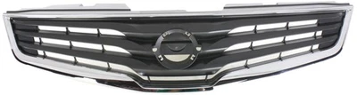 Grille For 2010-2012 Nissan Sentra Chrome Shell w/ Gray Insert Plastic - Image 1 of 4