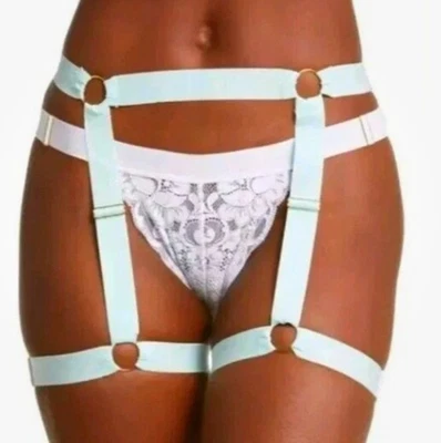 Ligas encordadas We are HAH Free People nuevas con etiquetas talla única Brite bebé azul azulado nuevas Foto 1 de 4