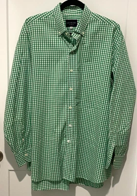 Ledbury (Hombre 18" 45 cm) Verde Blanco Guinga Larga Slv. Camisa con botones - Usada en excelente estado Foto 1 de 4