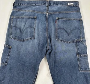 Y2K Levi's Loose Carpenter Jeans Mens Actual 36x32 Blue Baggy Pants Tag 34x32 - Imagen 1 de 12