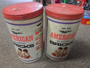 American Plastic Bricks No. 715 X2 Lot 100s Of Parts Tube Lid Instructions Set - Picture 1 of 21