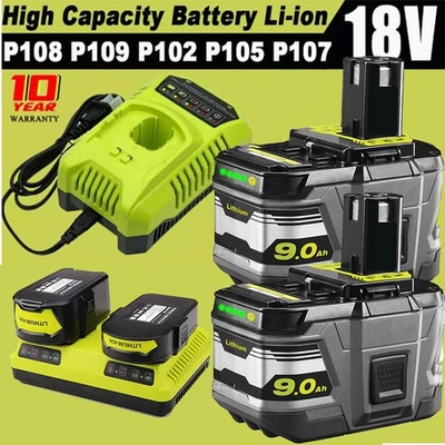 MARKENLOS Batería 18V 9,0Ah 6,0Ah para batería de litio RYOBI One Plus RB18L50 P108 P104 P107