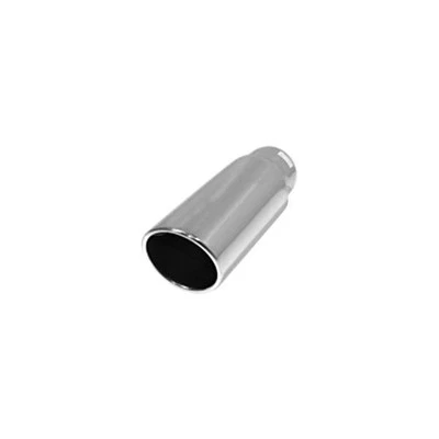 Exhaust Tip 304 SS Round Rolled Edge Angle Cut Weld-On Polished Exhaust Tip 4" Foto 1 de 2