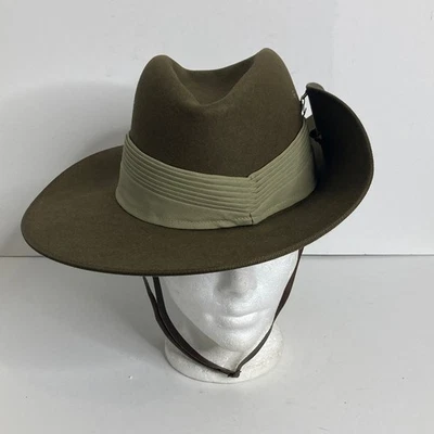 Mountcastle Statesman Slouch Hat Mens 60 Khaki Green Military Australia 1990 Foto 1 de 4