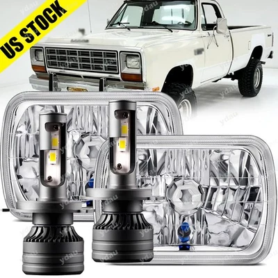Par de faros altos/bajo DRL para Dodge D150 D250 D350 Ram 50 H4 PUNTO 5X7" 7x6" pulgadas Foto 1 de 4