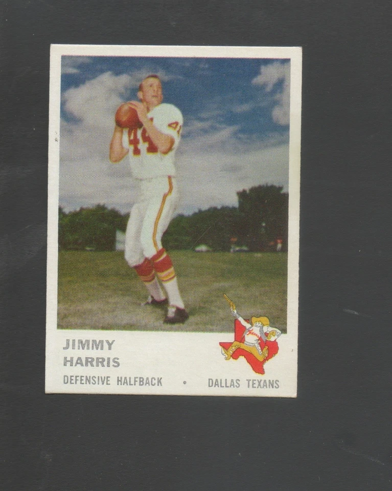 1961 Fleer Football Card #207 Jimmy Harris-Dallas Texans Near Mint Card - Image 1 of 1