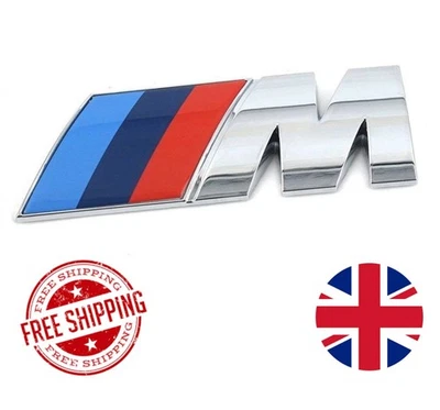 Chrome Silver Rear M Sport Boot Badge Emblem Sticker Fender for BMW 7.3 x 2.7cm - Image 1 of 2