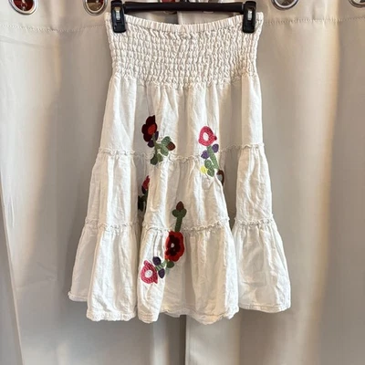 Falda Saint Tropez West M Floral Hada Mezcla de Lino Coqueta Western Boho 19076 Foto 1 de 4