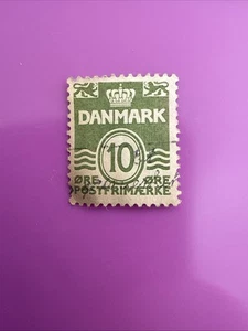 1922 Dänemark Briefmarke Scott # Q1 Paketpost 10 Erz grün gebraucht - Bild 1 von 2