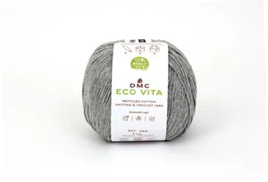 Hilo De Algodón Reciclado Eco Vita 3Mm 100G Para Tejer Y Ganchillo Col. 112 Gris - Picture 1 of 2