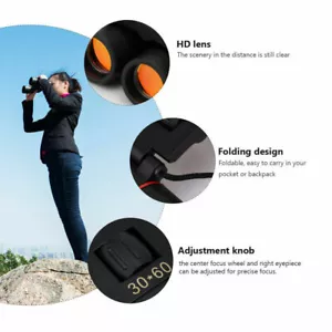 Binoculars 30x60 Zoom Outdoor Travel Compact Folding Telescope Hunting Day/Night - Picture 1 of 11