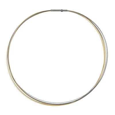 Ernstes Design Drahtseil vergoldet Kette DS10C.Bi 10-fach Clic-Verschluss Halske - Bild 1 von 3