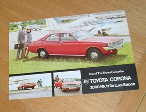 Folleto/flyer auto berlina Toyota Corona 2000 MK11 De Luxe 1973-1974 - Imagen 1 de 1