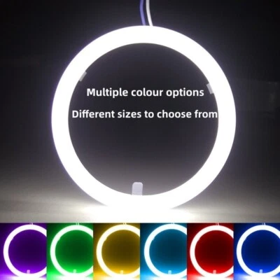 2x60mm/70mm/80mm/90mm/100mm/110mmCar COB LED Angel Eyes Halo Ring Fog Light Lamp - Image 1 of 4