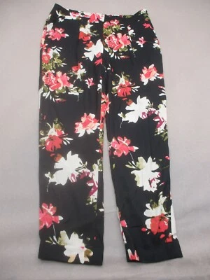Pantalones plisados Ann Taylor talla 4 para mujer florales elásticos cintura bolsillo 332 Foto 1 de 4