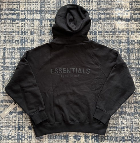 Felpa con cappuccio Fear Of God Essentials nera taglia XS FOG nuova con etichetta