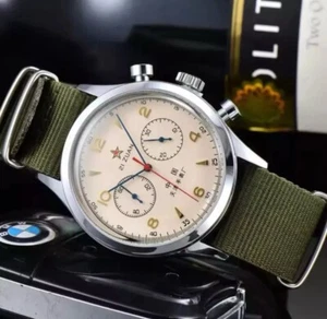 Mens Watch 1963 Pilot Watch 42mm Retro Quartz Chronograph. - Picture 1 of 11