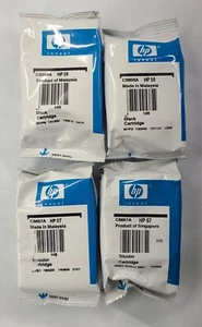 2 HP 56 Black & 2 HP 57 Color Ink Cartridge NEW GENUINE Sealed NO BOX  - Picture 1 of 2