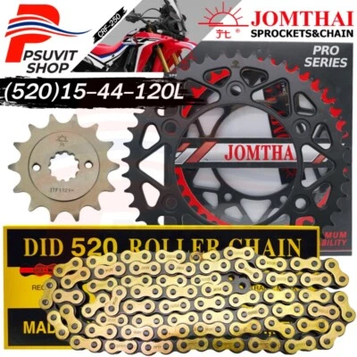 Juego de cadena de piñón para CRF250R,M,L CRF250 Rally (520) 15T+EX44+520-120L DID (G) Foto 1 de 4