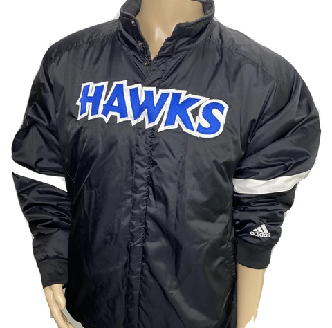 Vintage Atlanta Hawks Adidas Jacket Puffer Bomber Embroidered 90s Men XL RARE Cover