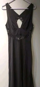 Ralph Montenero For Blanche rara camicia da notte lunga vintage pizzo nero dea gotica - Foto 1 di 13