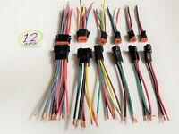 Assembled 3" wires Deutsch 2,3,4,6,8,12 Pin,14 AWG  waterproof connector