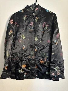 Vintage Peony Brand Made In China Jacket Black With Pockets 36 - Picture 1 of 10