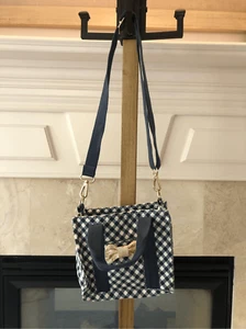 Matilda Jane Women’s or Girls Blue and White Gingham Plaid Crossbody Hand Bag - Picture 1 of 9