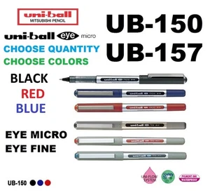 UB 150 157 CHOOSE HOW MANY Eye Fine Micro 0.7 0.5mm Pen Uni ball Blue Black Red - Picture 1 of 12