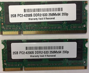 4GB 2x 2GB PC2-4200 Laptop Memory RAM DDR2 533 SODIMM Acer Dell Lenovo HP